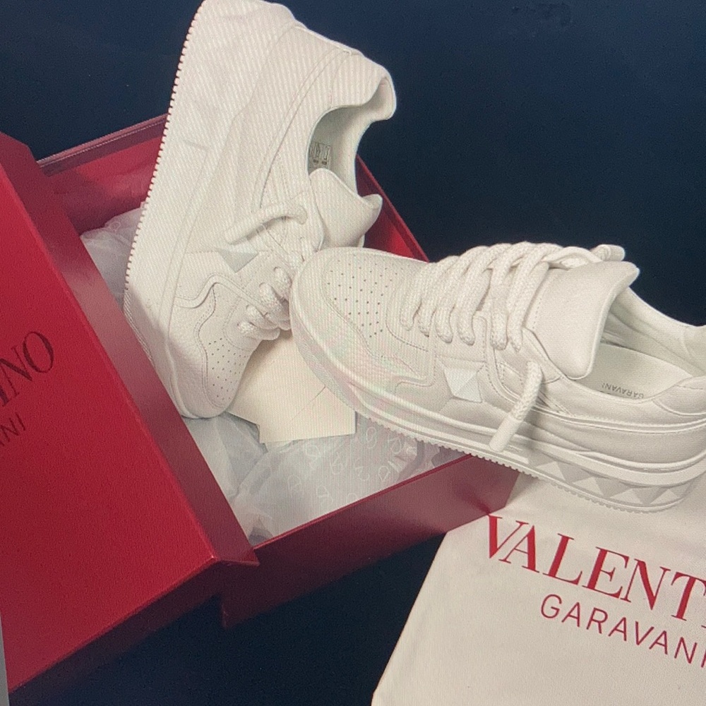 Valentino White Leather Sneakers Size 45